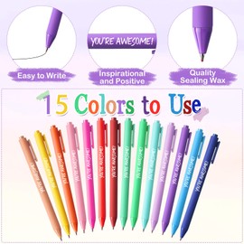 Fuutreo 15 Pcs Inspirational Pens Employee Appreciation Gift Pens You're Awesome Pens Bulk Motivational Gift for Christmas Coworkers Employee Team