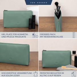 VON HEESEN Cosmetic Bag Toiletry Bag, Turquoise (Silver Pine), medium / 1