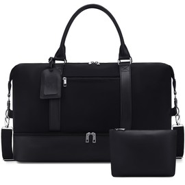 Weekender Bags For Women. weekender bag. Overnight Bags Travel Duffel Bags. Waterproof nylon fabric（black)
