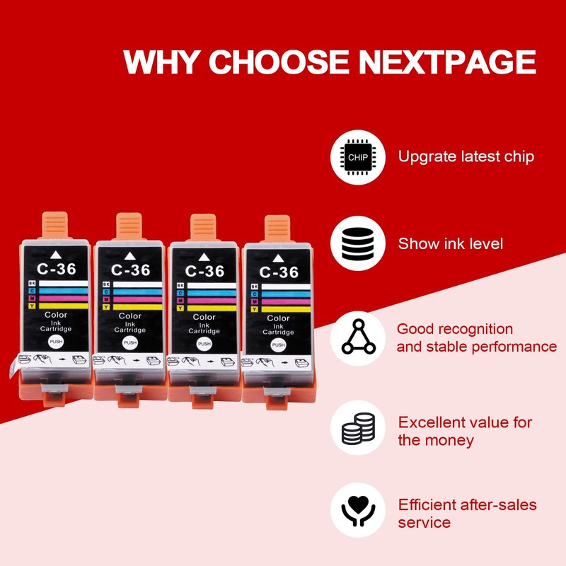 NEXTPAGE PGI-35 Black Ink Cartridges Replacement for Canon 35 36