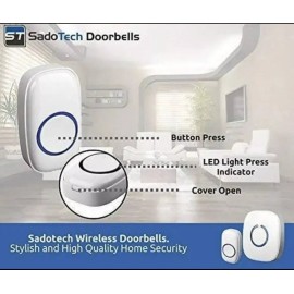 SadoTech Wireless Doorbells For Home - Adjustable Volume With 52 Chimes, 1000Ft