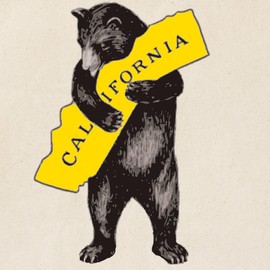 CafePress Vintage California Bear Hug Illustration Tote Bag Natural Canvas Tote Bag, Reusable Shopping Bag