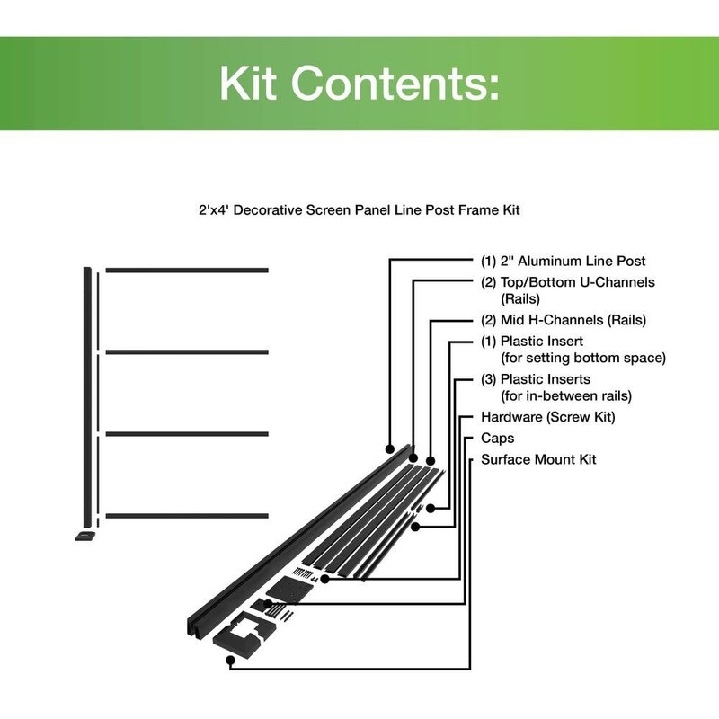 2 ft. x 4 ft. Matte Black Aluminum Decorative Screen