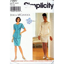 Simplicity 75971997 Jessica MCCLINTOCK Misses/Miss Petite Jacket and Dress; Sizes 6-8-10