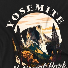 Yosemite National Park Classic Unisex Adult T Shirt, Black, Large