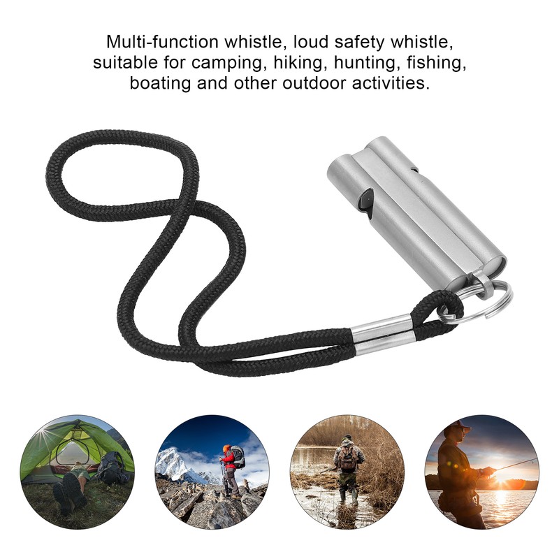 Pure Titanium Whistle with Lanyard Outdoor Survival Whistle High Decibel