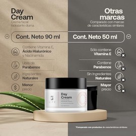Crema Facial de Día Hidratante de 90 ml. Adicionada con Vitamina E, Ácido Hialurónico y Niacinamida, Skincare Facial Antiarrugas. Day Cream B Life.