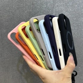 Funda De Teléfono Para Air Pro Max 17, Silicona Líquida, Forro De Microfibra, Funda De Pulsera Inalámbrica