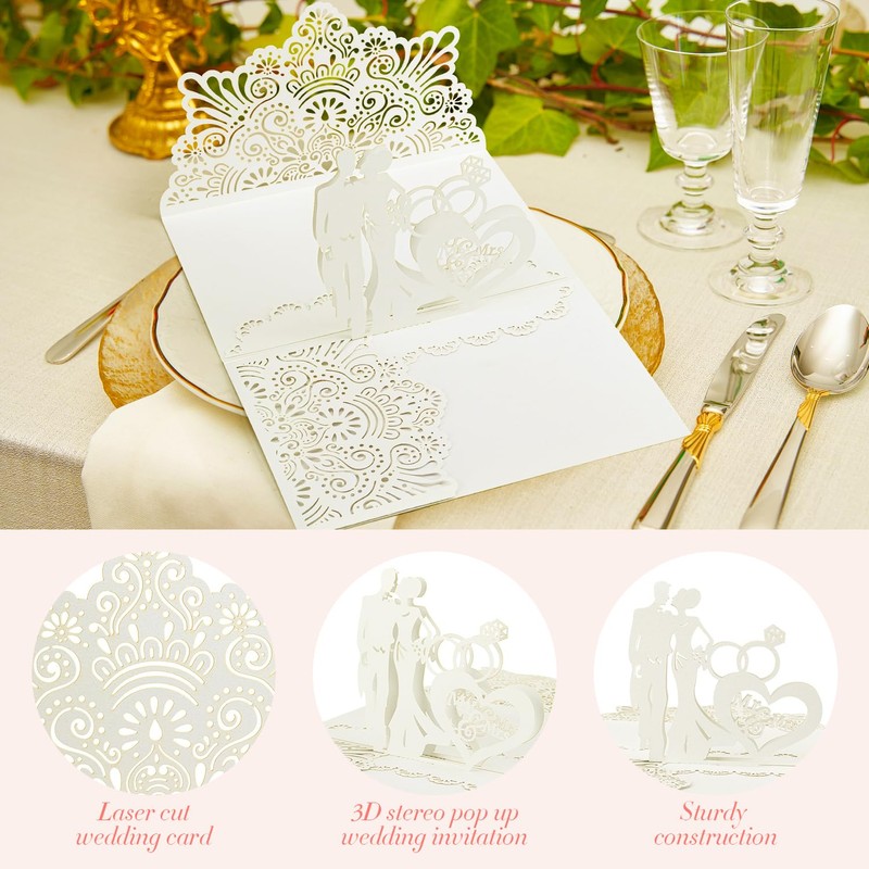 Bajayvovo Wedding Pop Up Cards, 10 Pieces, Multicolor, Blank Inner