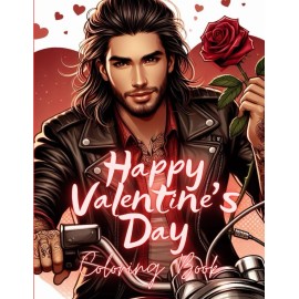 Handsome Men Adult Coloring Book - Happy Valentine's Day