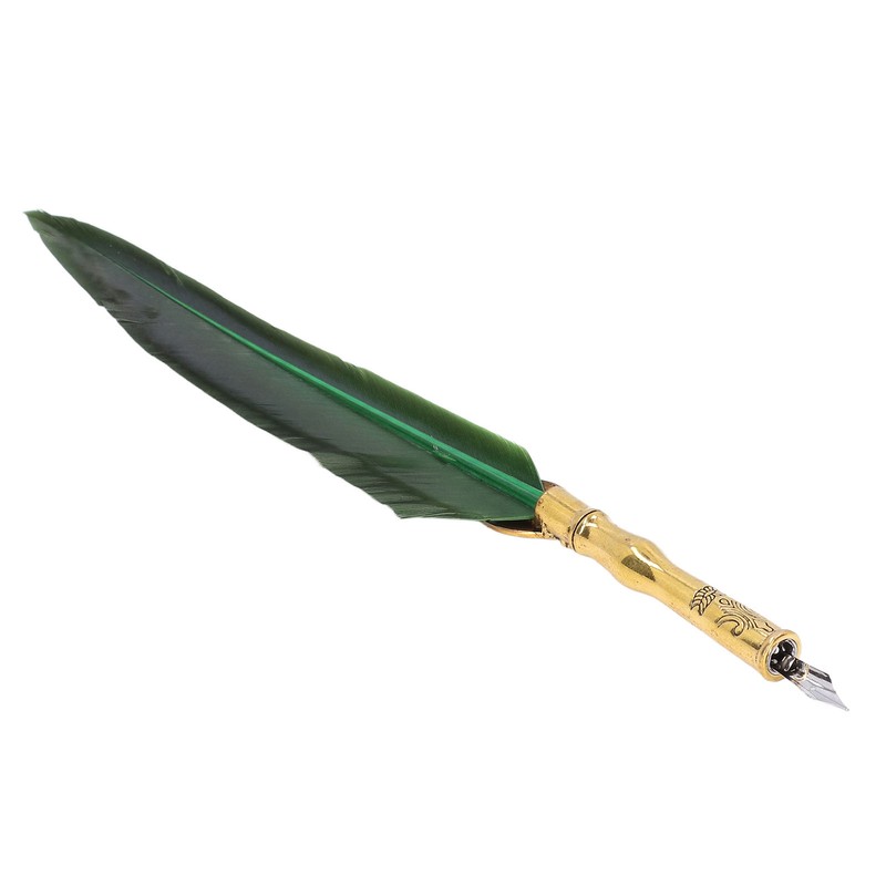 Feather Pen Exquisite Vintage Elegant Stainless Steel Smoothly Writing Wear