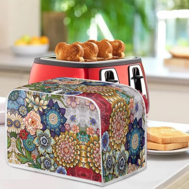 JEOCODY Bright Blossoms Toaster Covers 2 Slice Wide Slot Dustproof