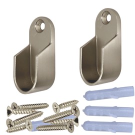 36" Oval Closet Rod Kit | Satin Nickel | Screw-On End Brackets & Hardware | Heavy-Gauge Steel | 1 Kit | Desunia