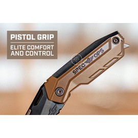 Spec Ops Tools Folding Utility Knife with Retractable Blade, 2-Pack, Includes 10 Extra Blades in Handle Storage, 3% Donated to Veterans