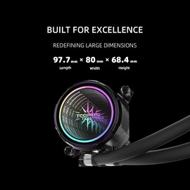 TCOMAS LA200 ARGB AIO Liquid Cooler – 360mm Radiator, Low-Noise PWM Fans, for Intel LGA1700 and AMD AM5/AM4 CPU Cooling