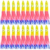 FUSIGO Fishing Squid Skirts Octopus Lures, 50pcs Glow Soft Plastic