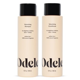 Odele Set de Champú y Acondicionador Sin Sulfatos Voluminizador, Agrega Humedad, Brillo y Plenitud para Tipos de Cabello Liso U Ondulado, 13 Onzas