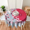 FREEHOTU Japanese Cherry Blossom Round Tablecloth Thicken Desk Cloth Washable