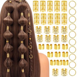 40pcs Adjustable Alloy Hair Clips and Rings for Braids