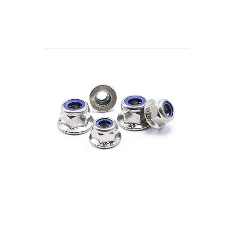 JUNYON Flange Lock Nut Nylon Lock Nut Hex Flange Lock