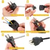 Treela 20 Pcs Extension Cord Plug Replacement Male Extension Cord