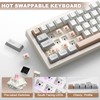YUNZII IF68 Wireless Mechanical Keyboard (Beige,Candy Switch)