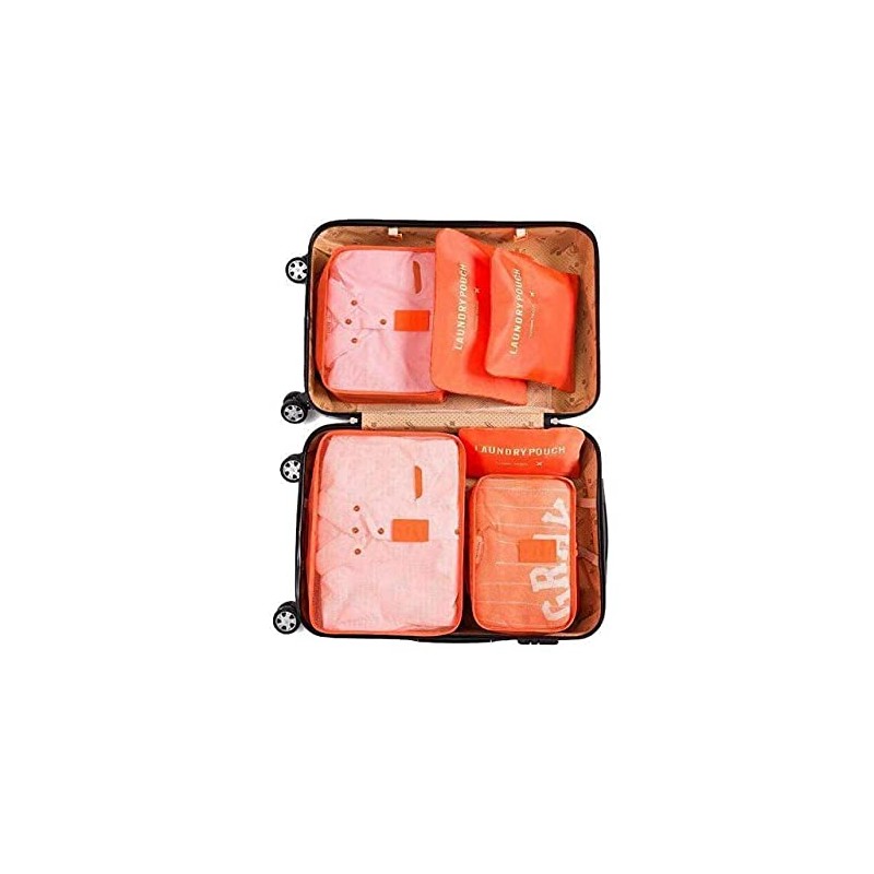 Go2buy 6pcs Travel Luggage Organizer Set Backpack Storage Pouches Suitcase