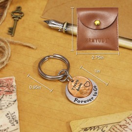 HRMYUDI Copper Gifts for 7th Anniversary, 7 Years Anniversary Copper Gift Coin Keychain with a 2017 Penny, 7 Years Down and Forever To Go Keyring, Anniversary Present for Man Woman