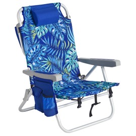 SUNNYFEEL Beach Chairs for Adults 2 Pack 5 Position Lay Flat, Portable Folding Backpack Beach Chair Heavy Duty with Cooler Bag, Cup Holder for Outdoor/Lawn/Picnic, Foldable Camping Chair