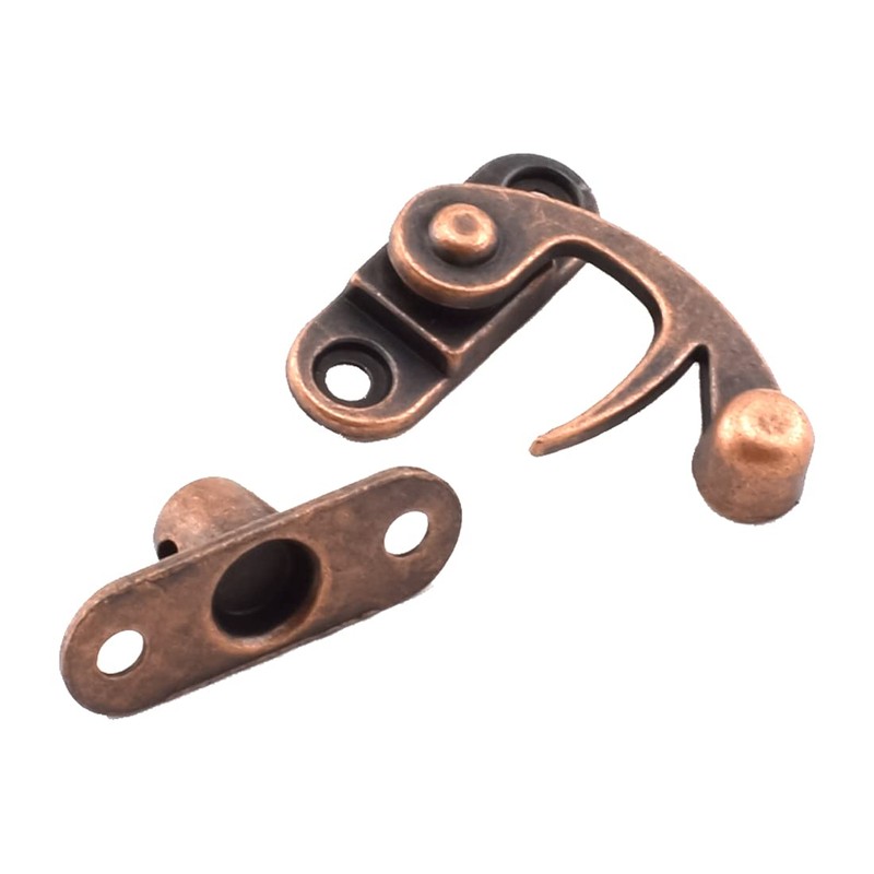 Antique Right Hook Hasp Latch Retro Swing Horn Lock Clasp
