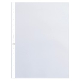 OXFORD Box of 100 Perforated Sleeves A4 Polypro Grained Thickness 7/100 Clear