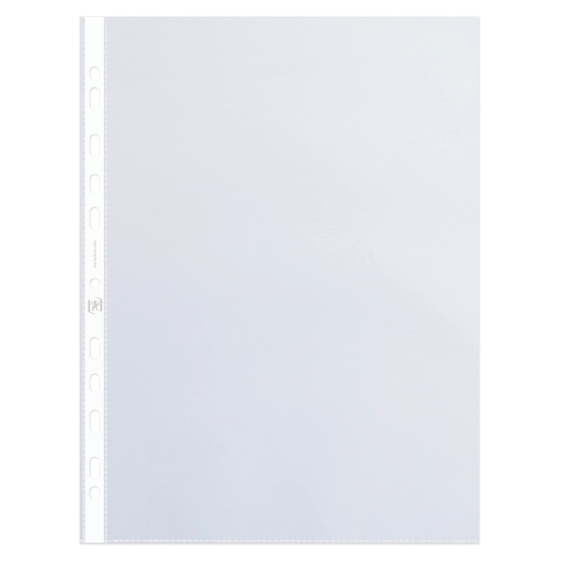 OXFORD Box of 100 Perforated Sleeves A4 Polypro Grained Thickness