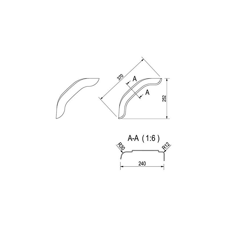 ProPlus Short Plastic Mudguard 40 cm (2440)