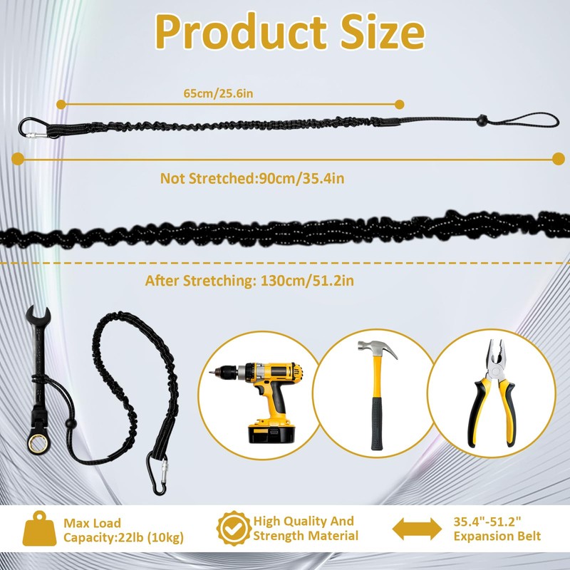 Tool Lanyard 20 Pack, Retractable Tool Tether with Aluminum Screw