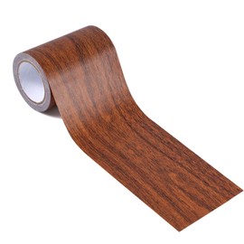 3.1inx15ft Wood Grain Repair Tape, Self-Adhesive Realistic Wood Duct Tape Roll Multipurpose Patch for Tables Doors Baseboard Windows Floors Chairs Furniture Renovation Handicraft Diy (Dark Brown)