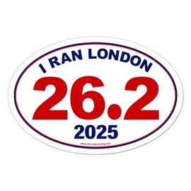 Charmed Running Brand I Ran London Marathon 26.2 Car Magnet with Custom Year Option