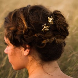 Kercisbeauty Party Boho Gold Bee Hair pins Clips for Women Teen Girls Headpiece Hair Accessories Gift Girl Set 2pcs (Gold)