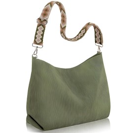 Auliuse Corduroy Tote Bag for Women Women's Corduroy Tote Bag Corduroy with Zipper Adjustable Shoulder Strap and Pockets for Work School Shopping Travel (Green)