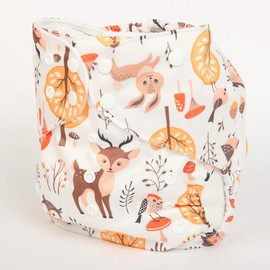 2 to 7 Years Old Junior Big Cloth Diaper Pocket Reusable Washable Baby Toddler (Deer Forest)