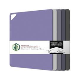 Plastic Cutting Boards for Kitchen, WK Flexible Cutting Board Mats Set of 5, Nonslip Cutting Board for Meat, Thin Cutting Sheets with Hole, Dishwasher Safe, BPA Free