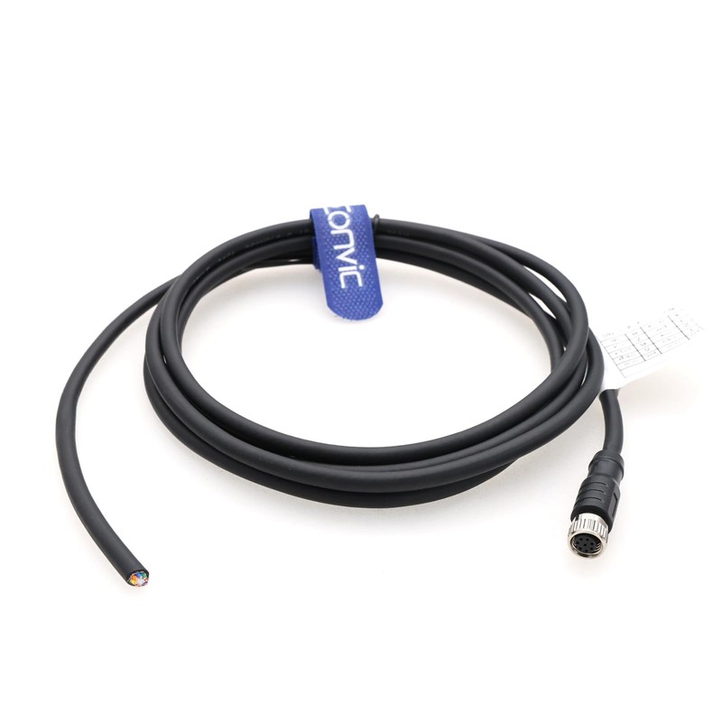 M8 Cable 8 Pin A Code Female to Open Aviation