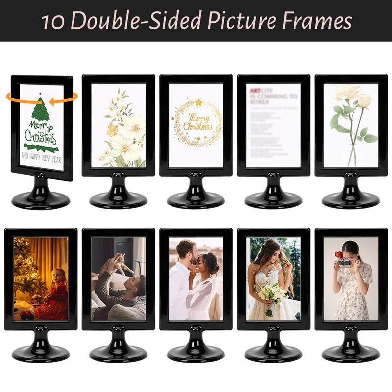 Double Sided Standing Picture Frames, 4x6 Inch 2 Sided Pedestal