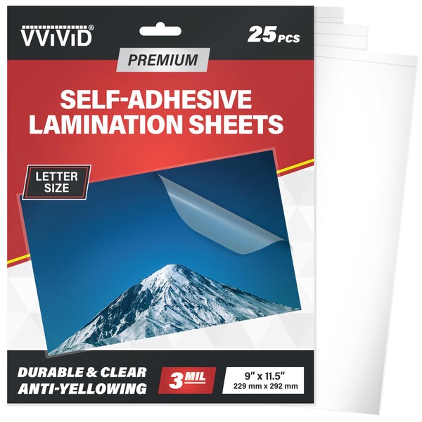 VViViD Premium Self-Adhesive Lamination 3Mil Sheets, Gloss Finish, 9” x