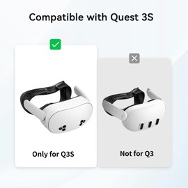 AMVR Facial Interface Face Pad Cover Compatible with Meta/Oculus Quest 3S Accessories, Comfort PU and Ice Silk Cotton Cushion,Not Fit Q3