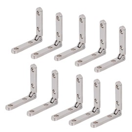 Yardwe Jewelry Box Hinges 10PCS 90 Degree Jewelry Box Hinges, Side Rail Hinges Mini Wooden Box Chest Case Hinges Cabinet Hardware (Silver) Box Hinges
