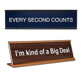 Every Second Counts Wall Sign with Holder ~ Lasercrafting Engraved Office Desk Name Plate (Enter Your own Design)