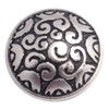 Pack of 10 Elegant Metal Buttons, Antique Silver, Round, 19