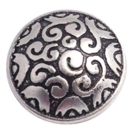 Pack of 10 Elegant Metal Buttons, Antique Silver, Round, 19 mm, with Celtic Pattern, Hole Size 2.3 mm, Thickness: 9.7 mm, Button Buttons, Eyelet Buttons, Jacket Buttons, Coat Buttons for Sewing