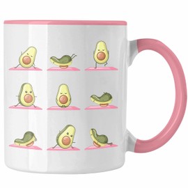 Trendation - Avocado Yoga Pose Cup Gift Gym Workout Cute Gym Exercise (Pink)