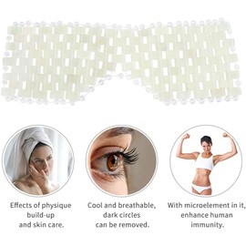 Genérico Máscara Diseño en Forma de Ojo para Dormir de Jade Natural Verde para Relajación y Masaje Facial Plegable y Refrescante Cubierta para Adultos